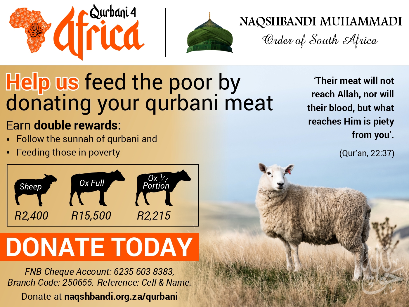 Qurbani for Africa Rand May 2021 Qurbani-donation