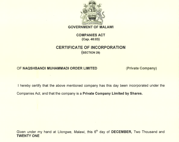 Naqshbandi Malawi incorporated